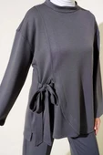 Yandan Bağlamalı Tunik İkili Takım Füme thumbnail 4