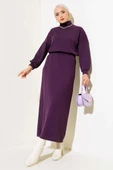 Yarım Boğazlı Fitilli Etekli Takım Mor thumbnail 1