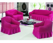 Altın Kelebek Bürümcük Koltuk Örtüsü Std Tk (3+2+1+1)-Fuşya thumbnail 1