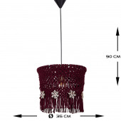 LİLATOLYE Atolye Zed Makrome Kar Bordo Avize ZED89 - 4