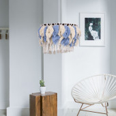 LİLATOLYE Atolye Zed Makrome Yaprak Mavi Avize ZED96 - 1