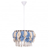 LİLATOLYE Atolye Zed Makrome Yaprak Mavi Avize ZED96 - 2