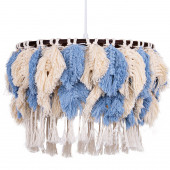 LİLATOLYE Atolye Zed Makrome Yaprak Mavi Avize ZED96 - 3