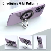 Polham 3 Kademeli Manyetik Mıknatıslı Standlı Telefon Tutucu, Metal Yüzük Tipi Telefon Standı - 7