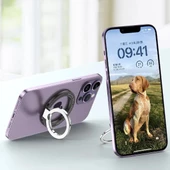 Polham 3 Kademeli Manyetik Mıknatıslı Standlı Telefon Tutucu, Metal Yüzük Tipi Telefon Standı - 5