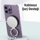 Polham 3 Kademeli Manyetik Mıknatıslı Standlı Telefon Tutucu, Metal Yüzük Tipi Telefon Standı - 9