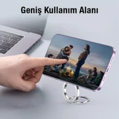 Polham 3 Kademeli Manyetik Mıknatıslı Standlı Telefon Tutucu, Metal Yüzük Tipi Telefon Standı - 8