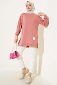 Yazı Baskı Armalı Tunik Pudra thumbnail 2