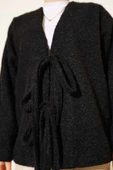 Önü Bağlamalı Kaşe Kimono Siyah - 4
