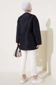 Yandan Bağlamalı Kapitone Kimono Siyah - 3