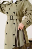 Astarlı Kuşaklı Uzun Trençkot Çağla Yeşili thumbnail 4