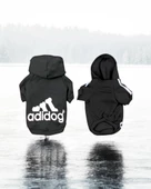 Black Adidog Kapşonlu Sweatshirt Köpek Kazağı - 3