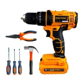 258 Vf 10 Ah Darbeli 100 Pcs Set Li-on Çift Akülü Çelik Şanzuman Hızlı Şarjlı Akülü Vidalama Matkap - 2