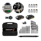 Darbeli Titan Şanjuman 105Nm 2x Akülü Şarjlı Akülü Vidalama Matkap 27 Parça Set Hediye - 4