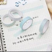 Vintage Washi Tape Bant Baskılı Yapışkanlı Maskeleme Kağıdı Sevimli Desenli bant 5 li - Çizgisel - 2
