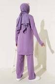 Loyşa Hakim Yaka Fermuarlı İkili Takım Lila - 3