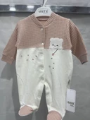 ugurböceğiçocuk Yıldız Ayı Baskılı Kadife Bebek Tulum 2325 - 1