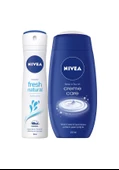 Nivea Fresh Kadın Sprey 150 ML ve Creme Care Duş Jeli 250 ML - 1