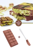 Dubai Çikolatası Kalıbı Silikon Çikolata Kalıbı ve Spatula 2'li Set Çikolata Yapım Kiti thumbnail 1