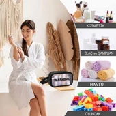 Polham Premium Seyahat,Makyaj, Kozmetik ve Plaj Çantası Su Geçirmez Çanta,3 adet Set Çok Fonksiyonlu - 11