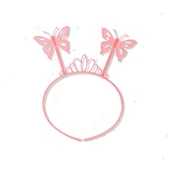 Toz Pembe Kelebek Kanadı Tacı ve Sopası thumbnail 1