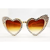 Krem Taşlı Kalp Gelin Gözlüğü thumbnail 1