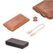 Kutusunda Taba Gerçek Deri Kılıflı 8000 mAh Power Bank Mobil Şarj Cihazı - 1
