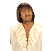 Kahve Renk Erkekler İçin Kısa Ortaçağ Peruğu - 1