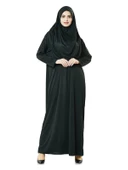 Siyah Namaz Elbisesi - Kabe Motifli Seccade ve Tesbih - İbadet Seti - 6