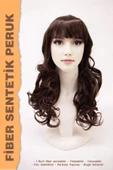 ORTA BOY KAKÜLLÜ UÇLARI DALGALI FİBER SENTETİK PERUK thumbnail 2