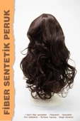 ORTA BOY KAKÜLLÜ UÇLARI DALGALI FİBER SENTETİK PERUK thumbnail 4