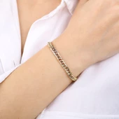 Gurmet Altın Bileklik 14 Ayar Tricolor 5mm thumbnail 1