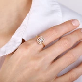 Baguette Sarı Altın Yüzük - 1