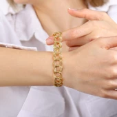 Samanyolu Altın Bileklik 14 Ayar Klasik Tasarım 12mm thumbnail 2