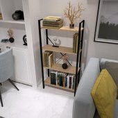 Dekoratif Kitaplık Ahşap Çok Amaçlı Raf Mini Kİtaplık Siyah - 2