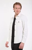 Unisex Uzun Kol Yakalı Gömlek - Beyaz - 7