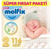Molfix 3D Bebek Bezi, Super Fırsat Paketi, 2 Beden Mini, 116 Adet - 1