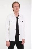 Unisex Uzun Kol Yakalı Gömlek - Beyaz - 6