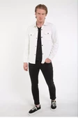 Unisex Uzun Kol Yakalı Gömlek - Beyaz - 8