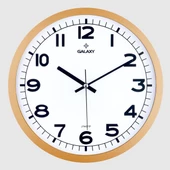 DUVAR SAATİ ALTIN SARISI ÇERÇEVE ÇAP:29.5CM AKRİLİK BOYALI ABS ÇERÇEVE MİNERAL CAM SESSİZ AKAR MAKİNE - 1