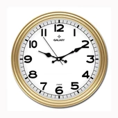 DUVAR SAATİ ALTIN SARISI ÇERÇEVE ÇAP:30CM AKRİLİK BOYALI ABS ÇERÇEVE MİNERAL CAM SESSİZ AKAR MAKİNE PVC KADRAN KADRAN ÖLÇÜSÜ: 286MM - 1