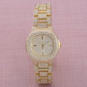 SaaTTino Şık Dizayn Sarı Renk Taşlı Kasa Bayan Kol Saati ST-303868 - 3