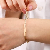 14 Ayar Altın Ataç Bileklik  4 mm - 2