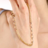 14 Ayar Altın Topaç ve Figaro Zincir 50 Cm thumbnail 4