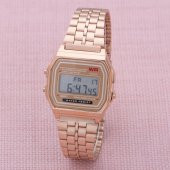 SaaTTino Rose Renk Çelik Kordon Dijital Retro Kadın Kol Saat ST-303871 thumbnail 1