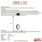 Eray Aydınlatma 1909-1 Siyah Tekli Led Avize thumbnail 4