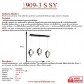 Eray Aydınlatma 1909-3 Siyah Sıralı 3 lü Led Avize - 3