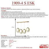 Eray Aydınlatma 1909-4 Eskitme Sıralı 4 lü Led Avize - 3