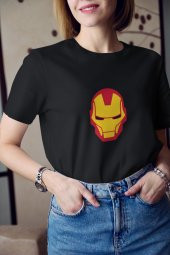 Marvel İron Man Renkli Maske Baskılı Tişört Kadın Hediye Doğum Günü Hediyesi - 3
