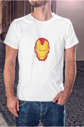 Marvel İron Man Renkli Maske Baskılı Tişört Erkek Hediye Doğum Günü Hediyesi - 1